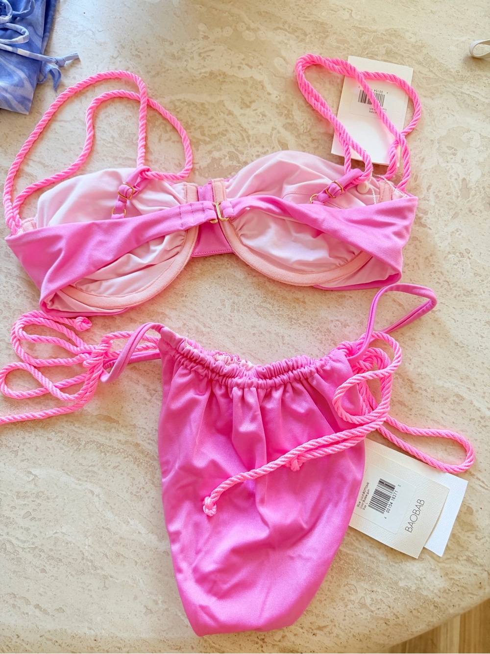 Baobab Collection Pink Rope-Trim Bikini Set - Picture 2 of 4